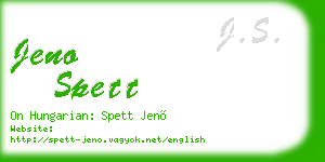 jeno spett business card